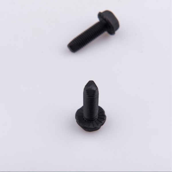 Black Phosphated Hexagon Flange Bolt with Triangular Thread 